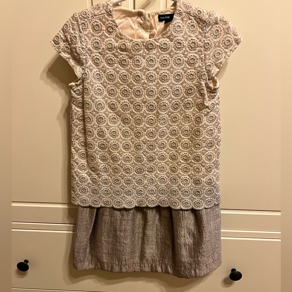 GAP Cream Textured Dress Size 5T